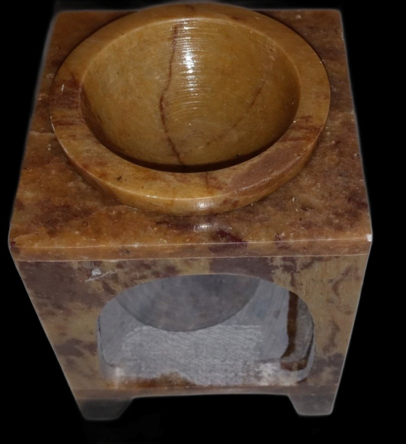 3.5" 2-pc. Hand Carved Soapstone Pentacle Oil Diffuser