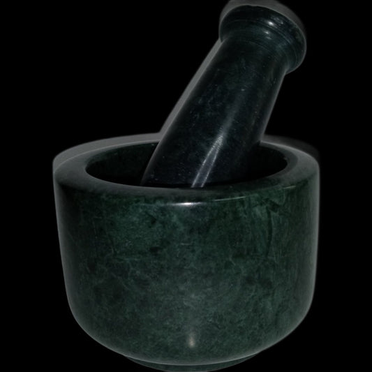 4" Green Marble Mortar and Pestle