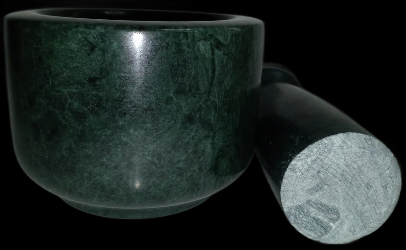 4" Green Marble Mortar and Pestle