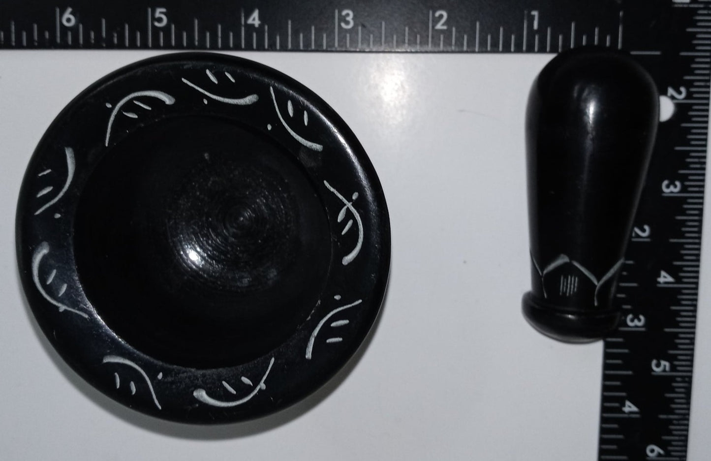 3" Deep Black Soapstone Celtic Knot Mortar and Pestle