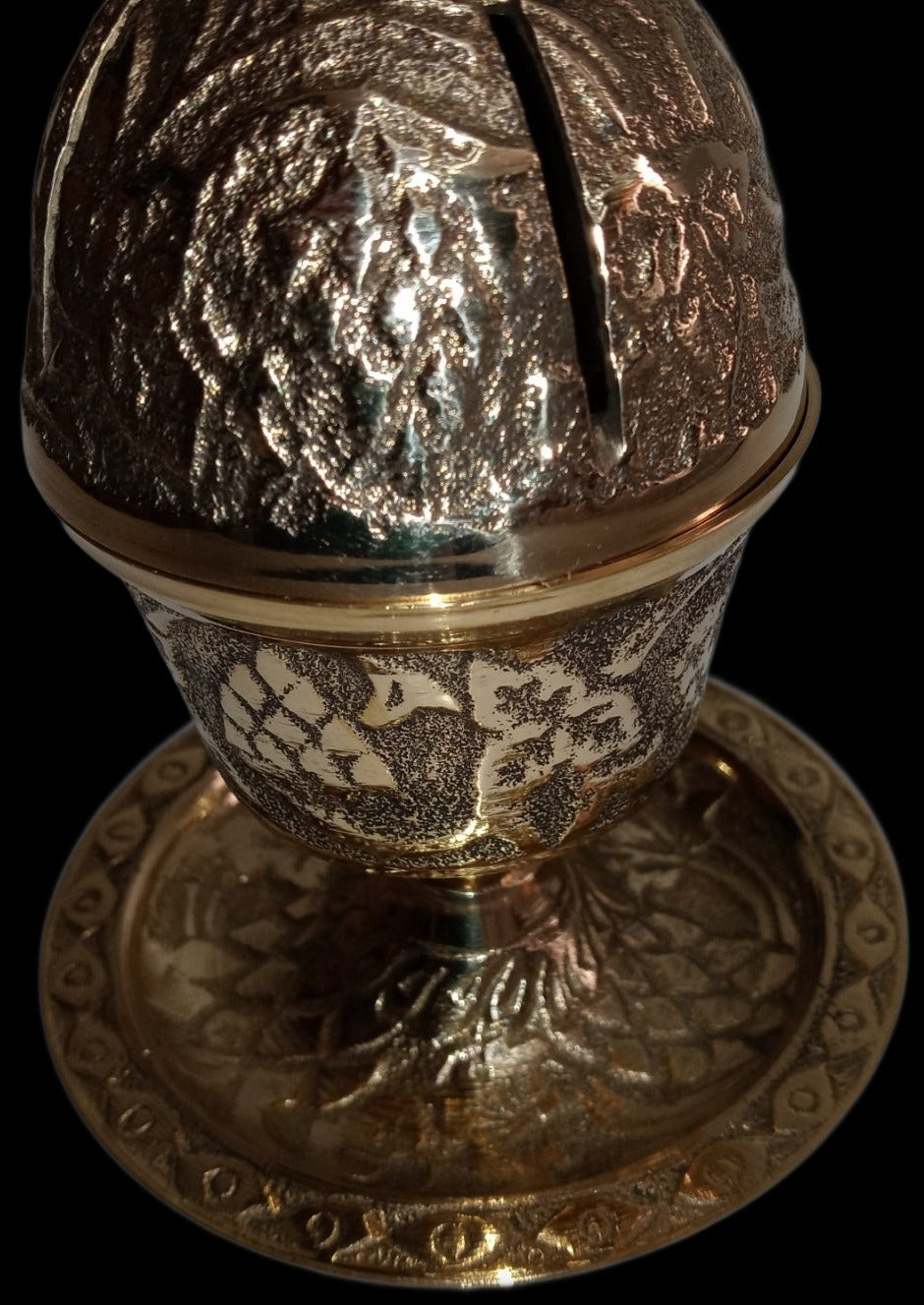 6" Solid Brass 'Egg' Cone and Charcoal Incense Burner