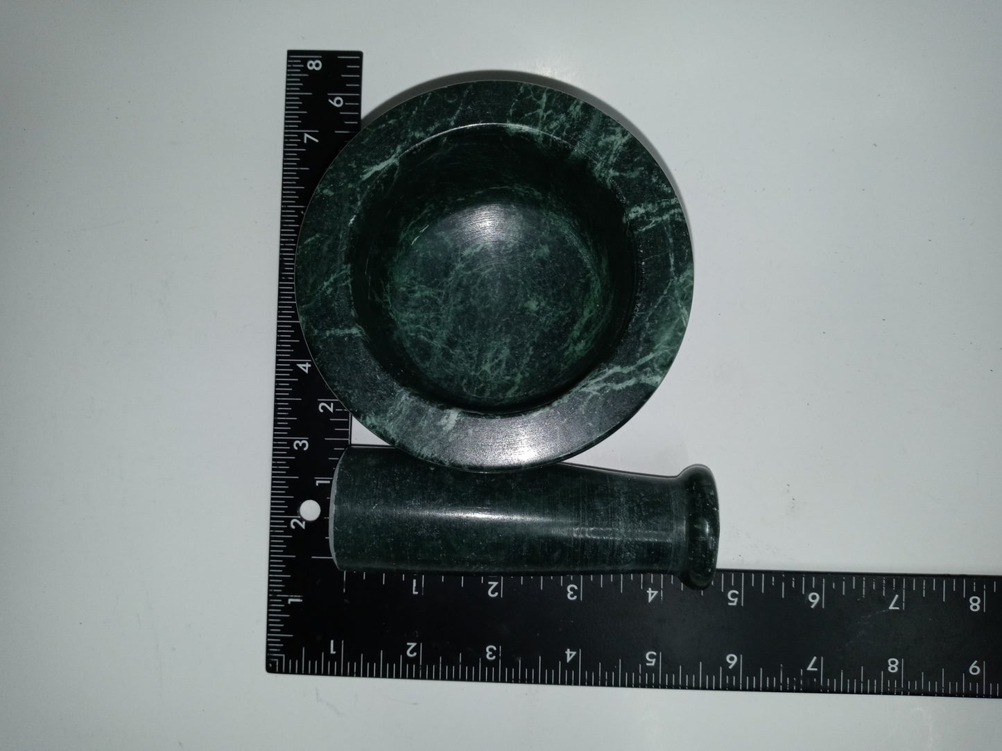 4" Green Marble Simple Design Mortar and Pestle