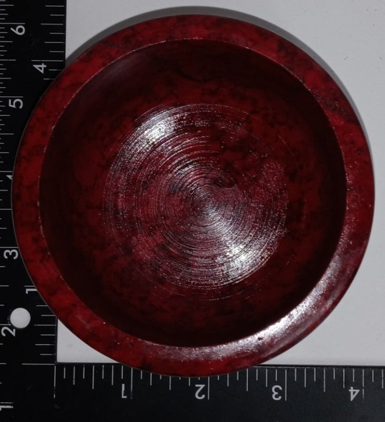 4" Pentacle Red Soapstone Smudge Bowl