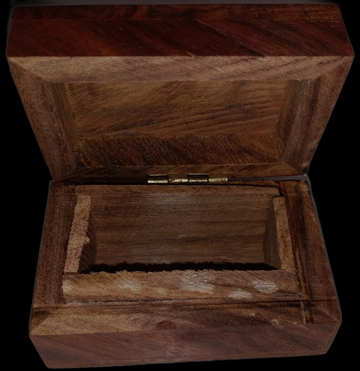 4" x 2" Hand Carved Rosewood w/Brass Inlay Stash Box