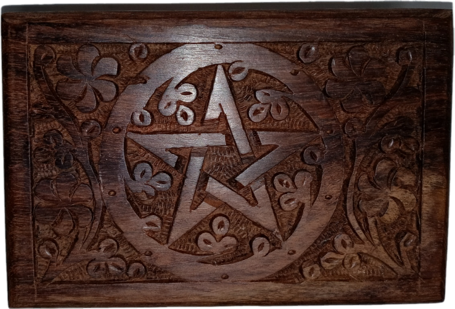 Hand Carved Pentacle Stash Box