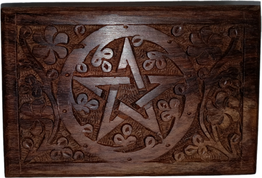 Hand Carved Pentacle Stash Box