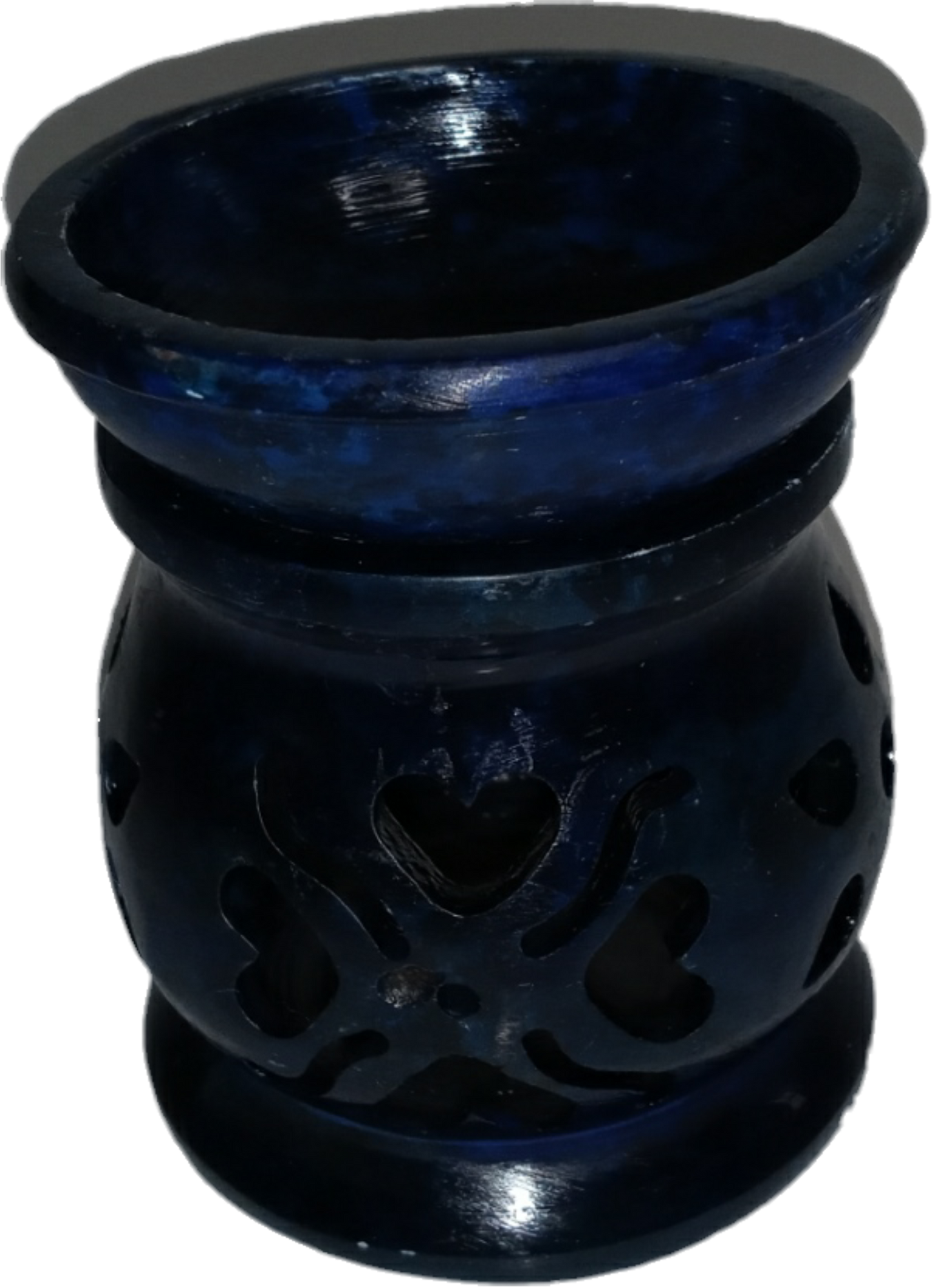 Blue 3" Soapstone Tealight Aroma Lamp