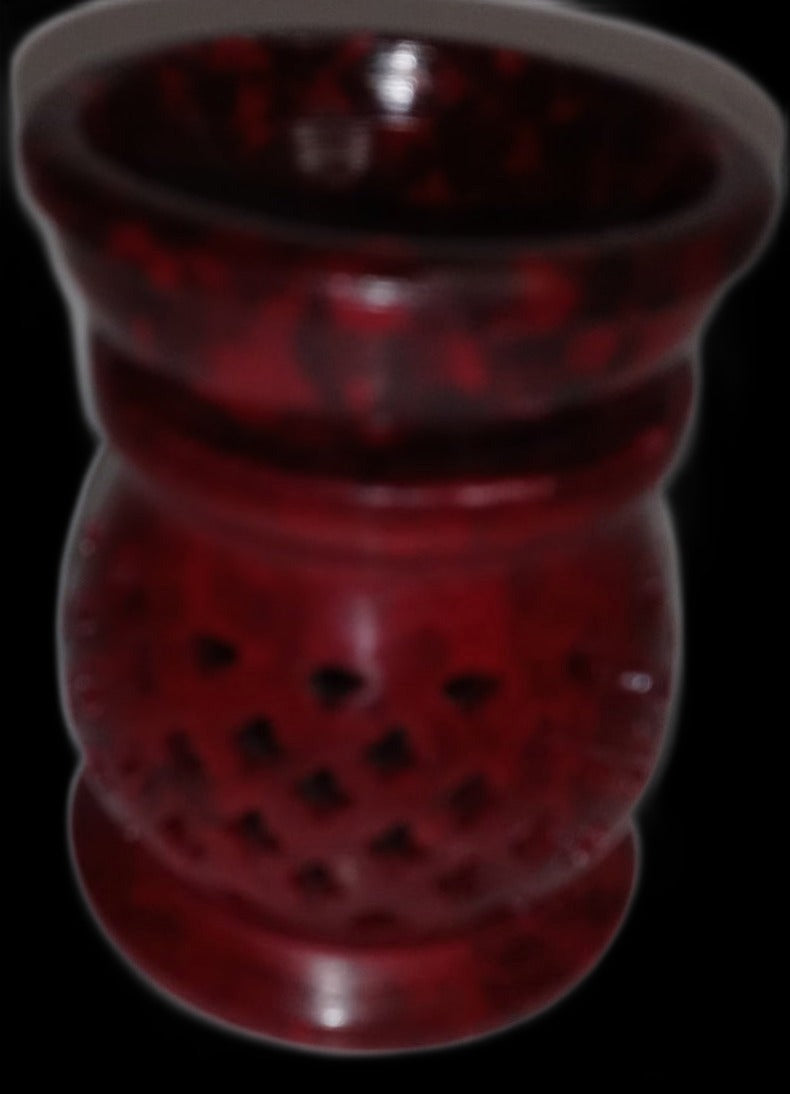 3" Red Soapstone Hand Carved Aroma Lamp