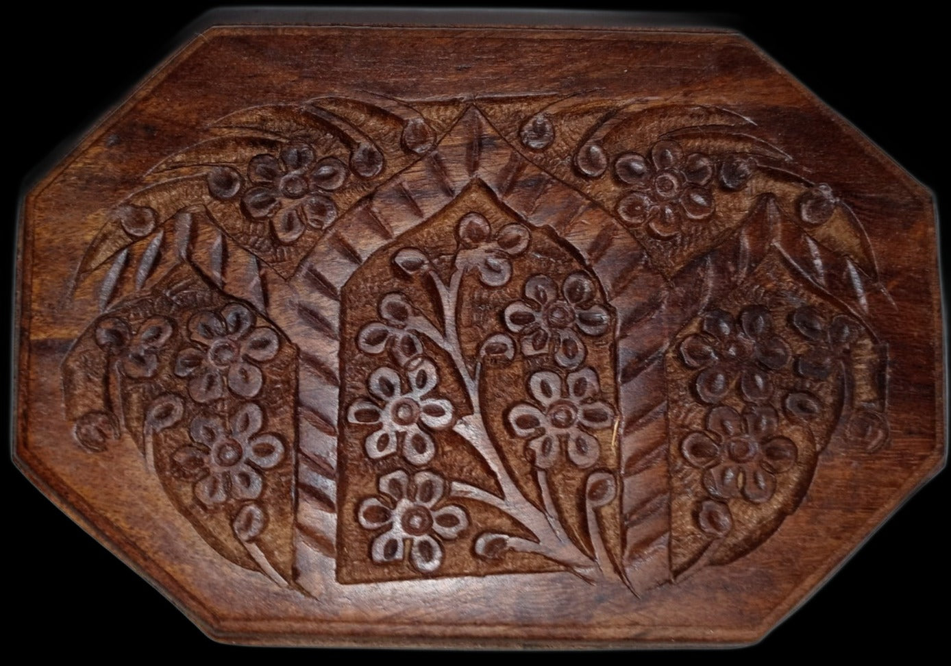 4" x 6" Hand Carved Wood Stash Box