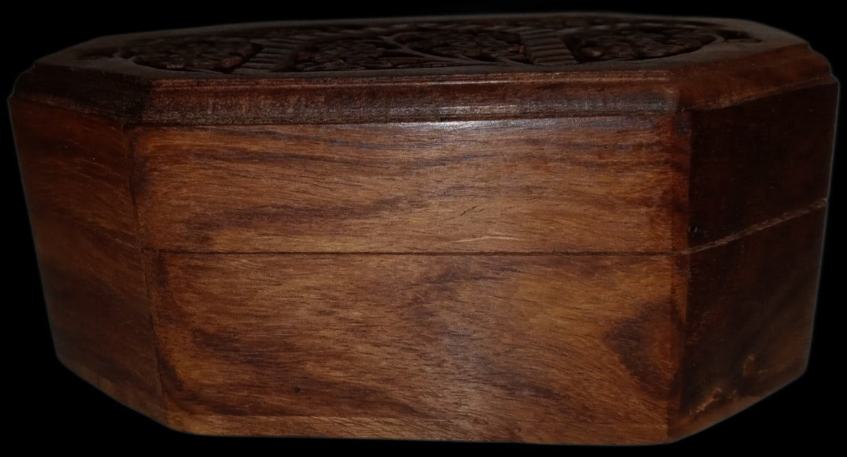 4" x 6" Hand Carved Wood Stash Box