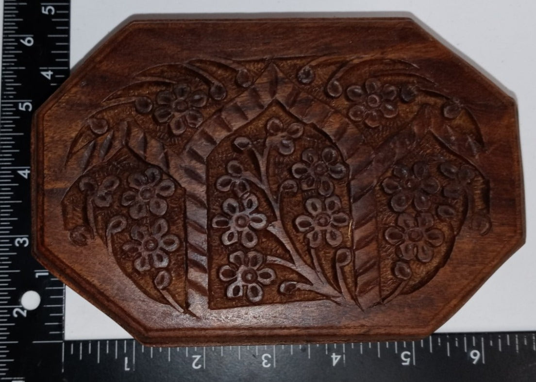 4" x 6" Hand Carved Wood Stash Box