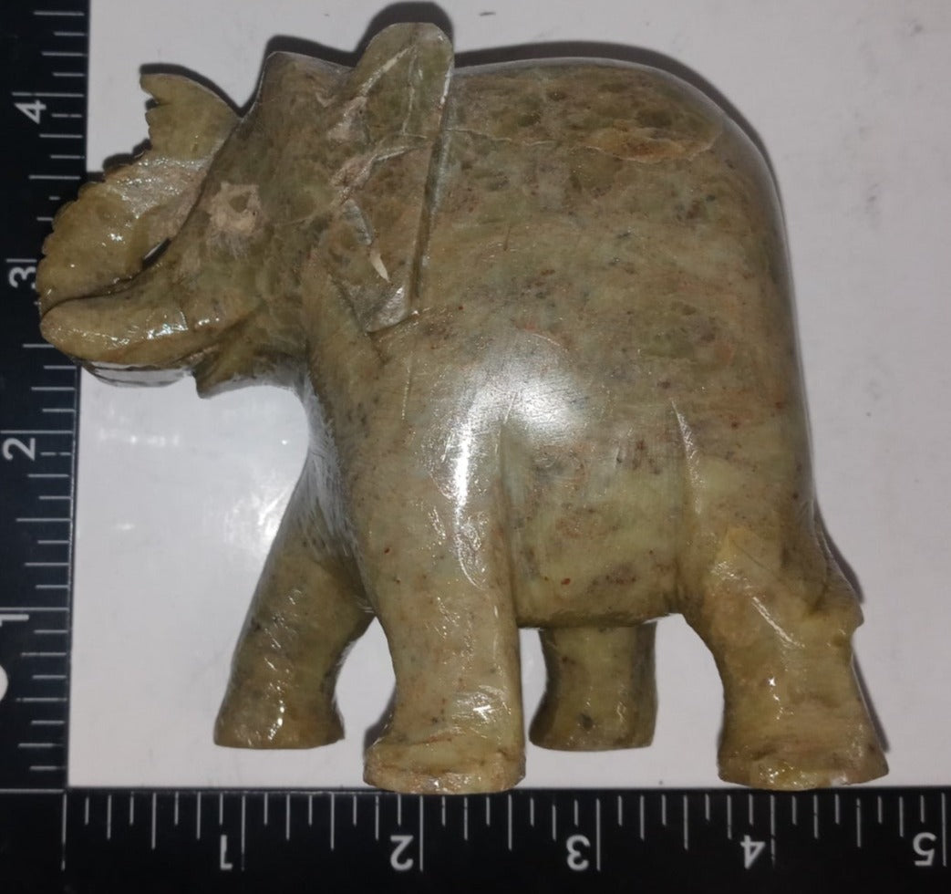 4" High Solid Soapstone Elephant Incense Burner