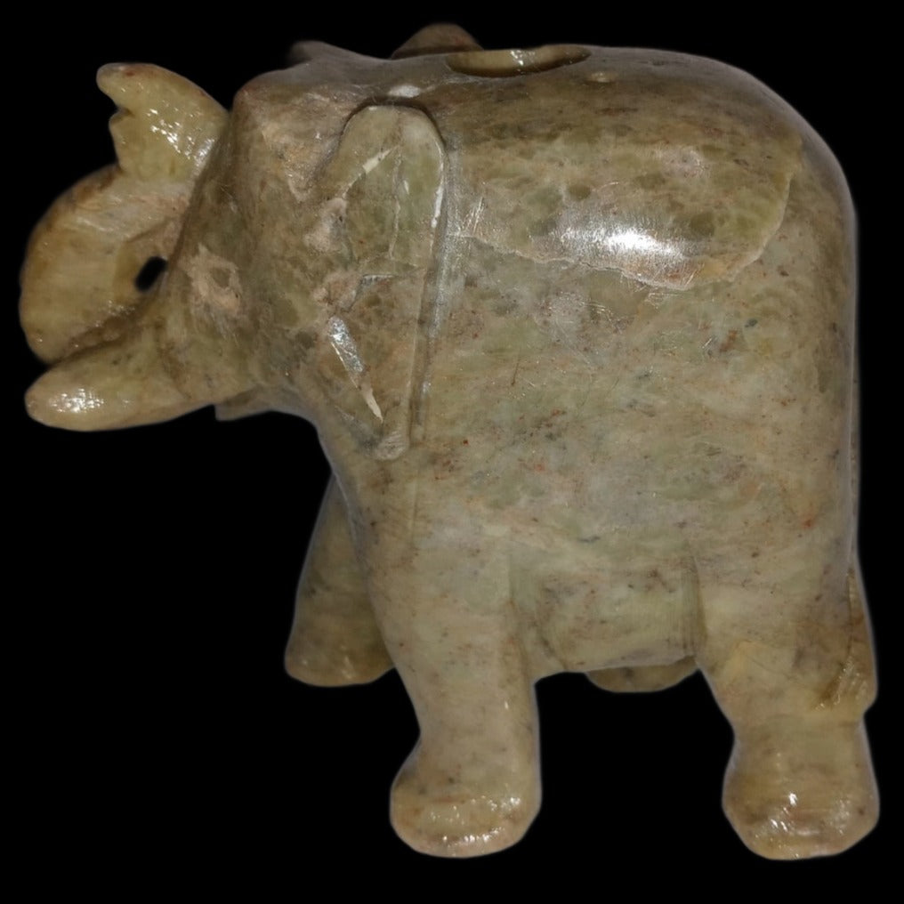 4" High Solid Soapstone Elephant Incense Burner