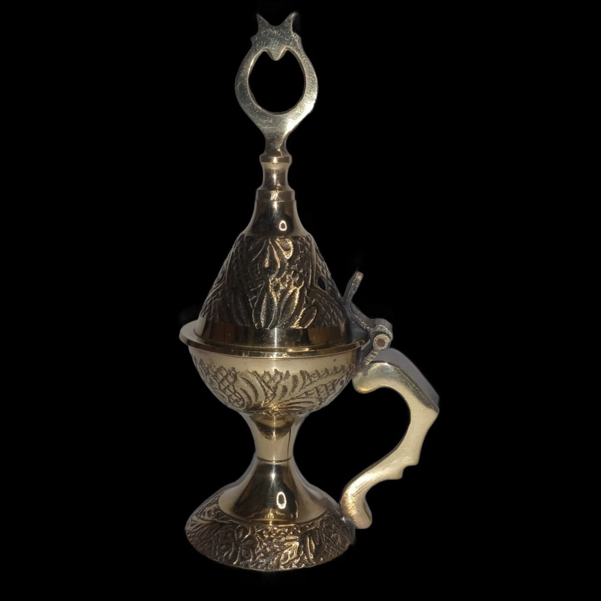 4.5" High Brass Hinged Incense Burner