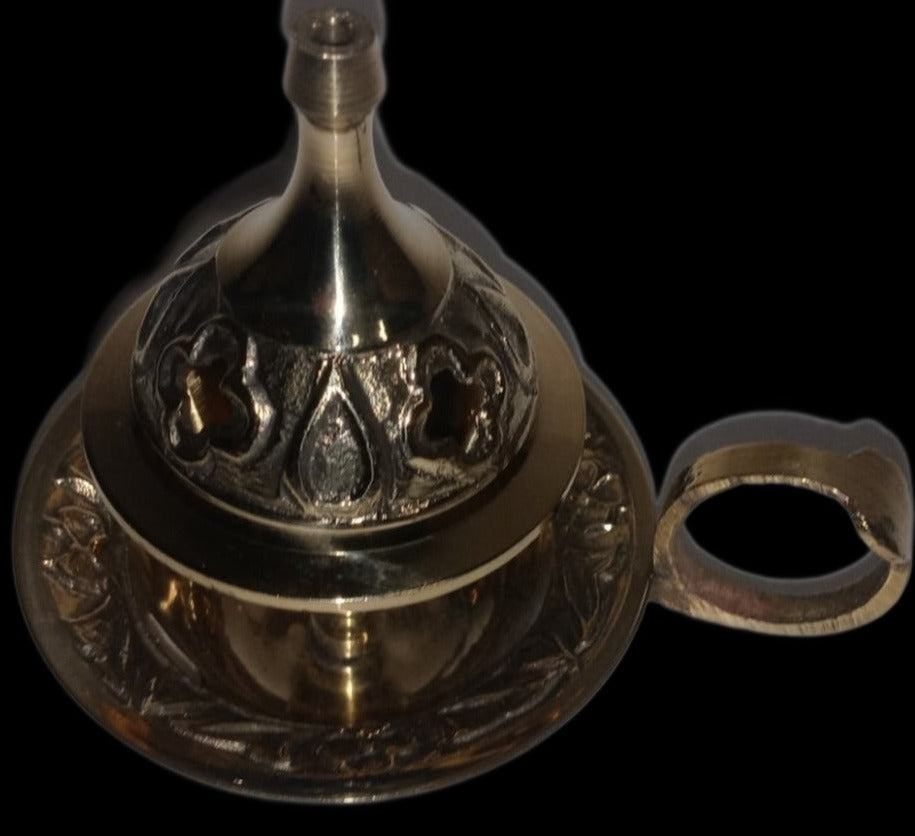 3" 2-pc. Styled Brass Cone Incense Burner