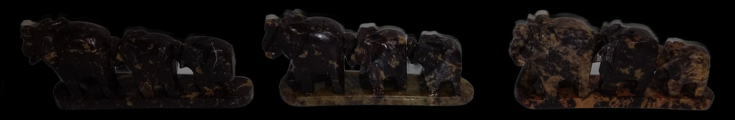 4" Long Soapstone Elephant Parade Stick Incense Burner