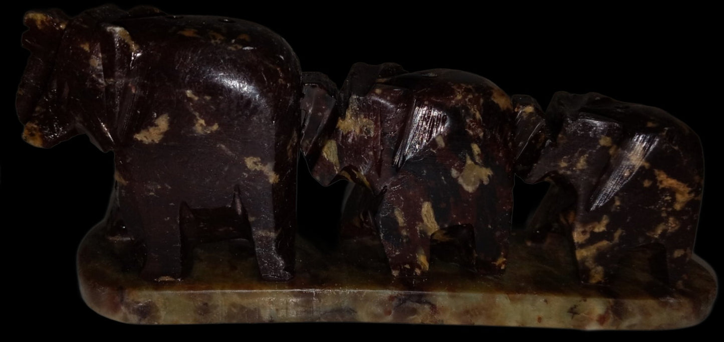 4" Long Soapstone Elephant Parade Stick Incense Burner