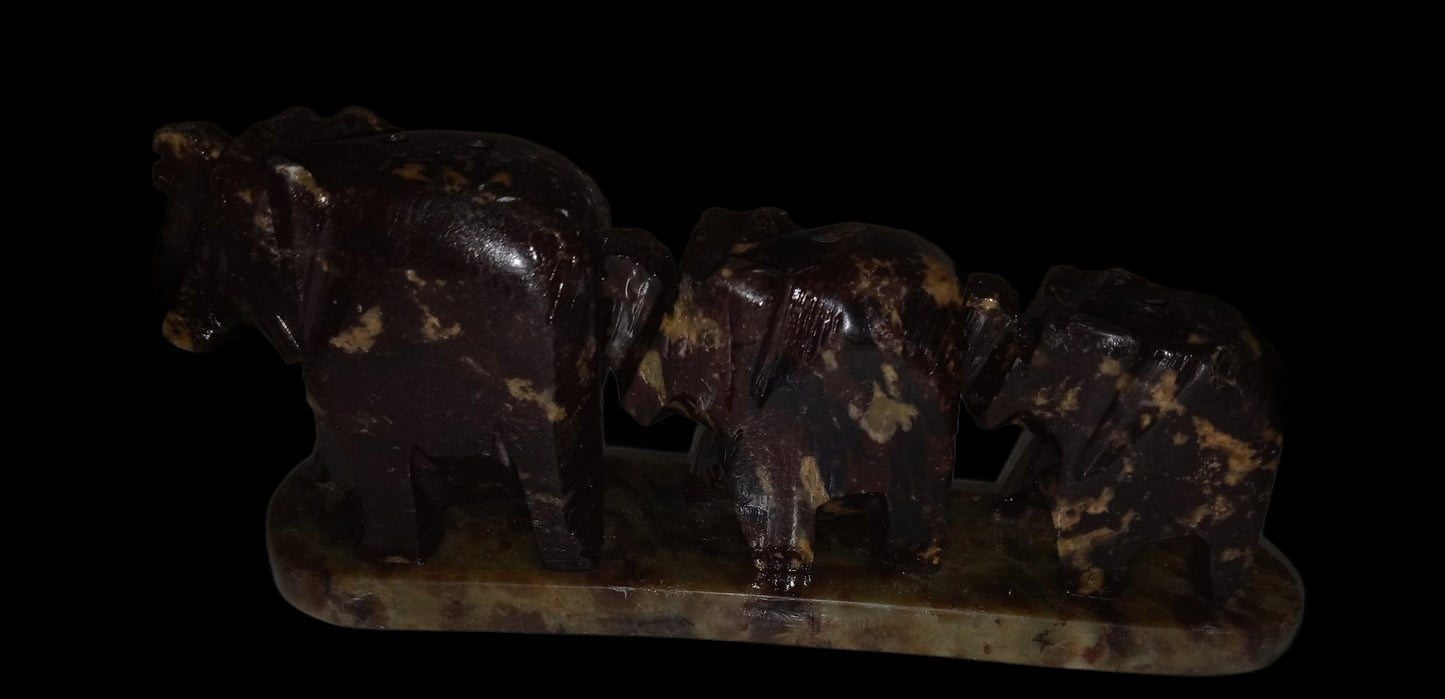 4" Long Soapstone Elephant Parade Stick Incense Burner