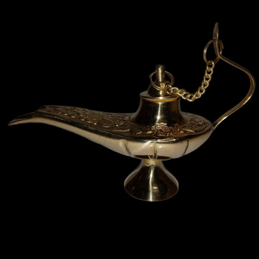 5" Brass Aladdin Genie Lamp Cone Incense Burner