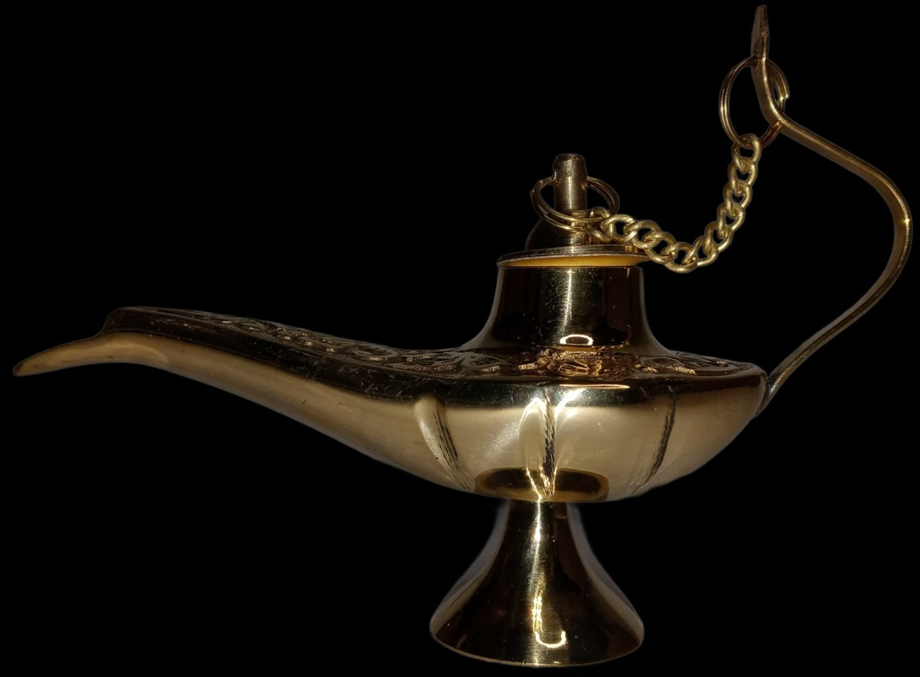 5" Brass Aladdin Genie Lamp Cone Incense Burner