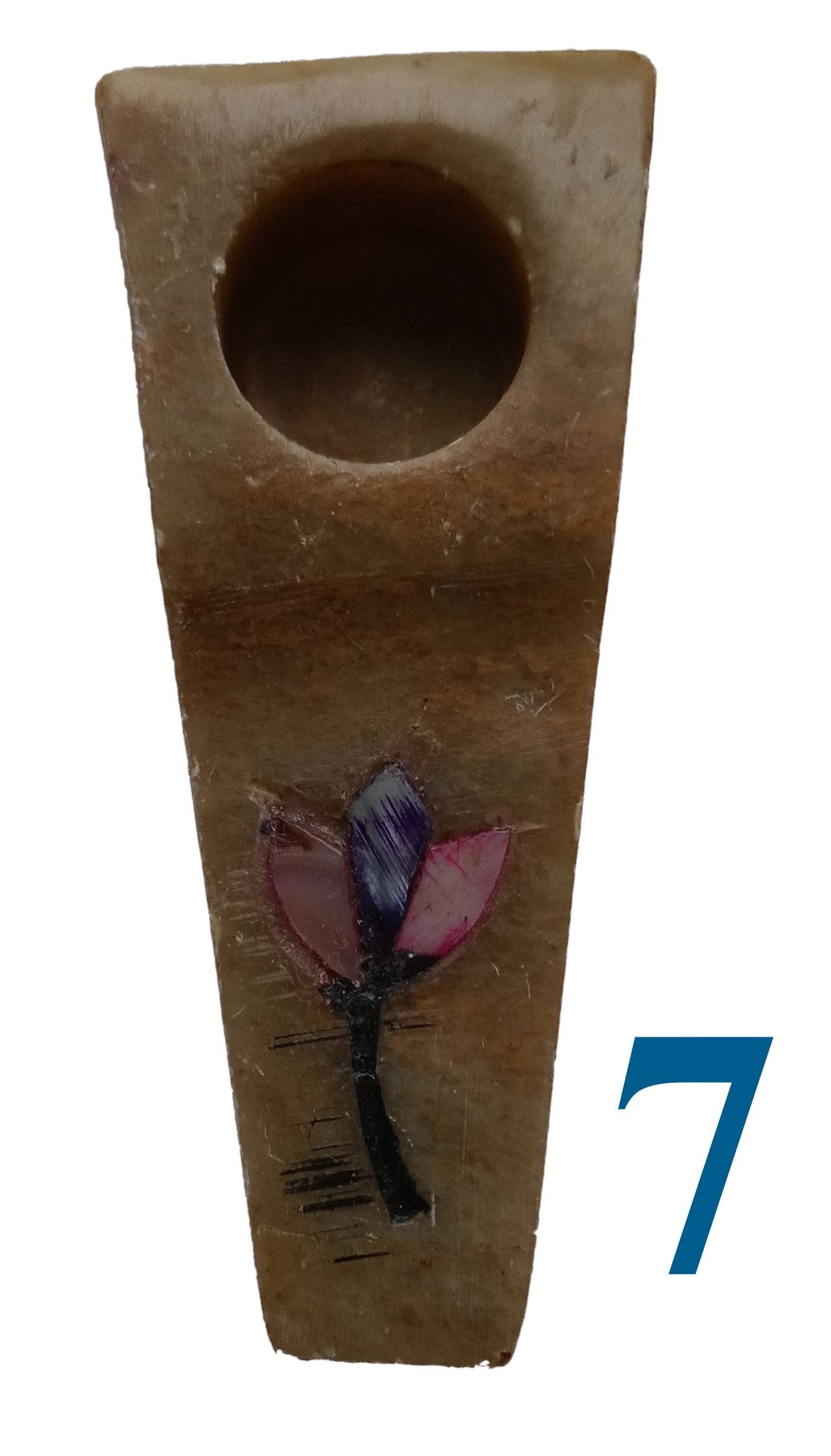 Indian Soapstone Handmade Flower Pipe