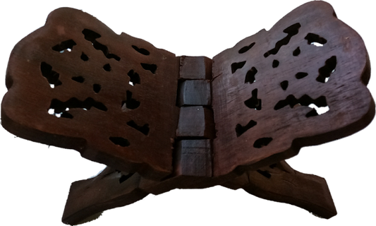 Hand Carved 10 " Wooden Book Holder