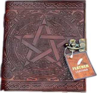 Leather, Hand Sewn Pentacle Journal with Metal Latch