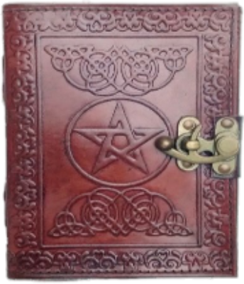 Leather, Hand Sewn Pentacle Journal with Metal Latch