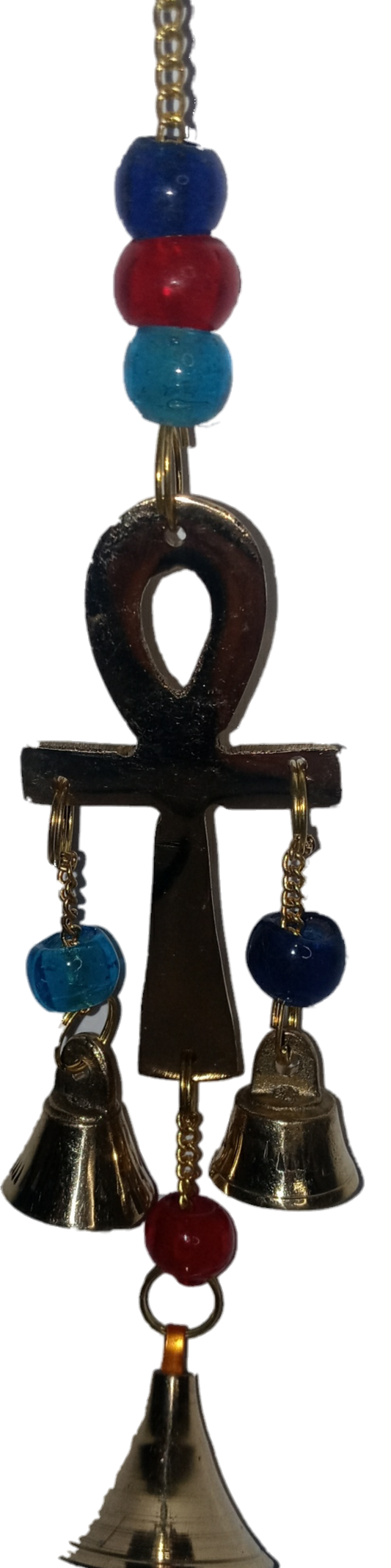 9" Brass Ankh Chime w/Beads